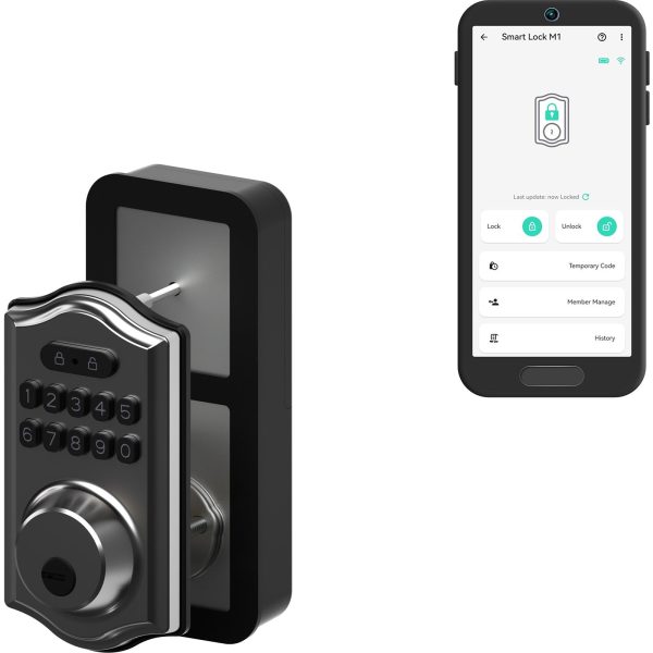 YoLink Smart Deadbolt Lock with Keypad, Fob & App Control, Keyless Entry, Multiple Unlock Methods, Secure & Reliable, Alexa, Google, IFTTT, Home Assistant Compatible, YoLink Hub Required For Sale