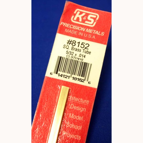 KS8152 K&S Metals Square Brass Tube, 5 32  x 12  Hot on Sale