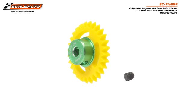 Scaleauto SC-1168BR 3 32  Anglewinder Gear - 28T REVERSE Insert, 15.8mm Diameter Sale - Image 2