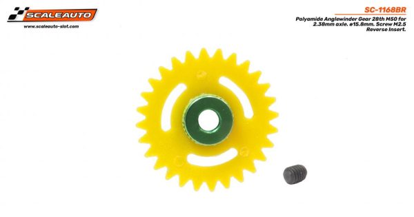 Scaleauto SC-1168BR 3 32  Anglewinder Gear - 28T REVERSE Insert, 15.8mm Diameter Sale - Image 4