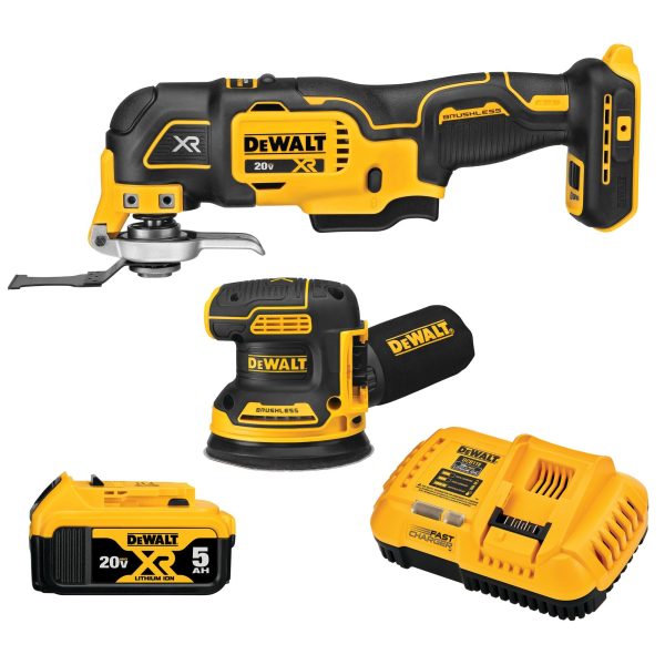 DeWalt DCK202P1 20V MAX XR Lithium-Ion Cordless Woodworking Combo Kit (2-Tool) with Oscillating Tool & 5 in. Random Orbital Sander Fashion